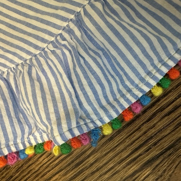 Mini Boden Pompom Cotton CoverUp Poncho Caftan - size 7-8 - Picture 4 of 5